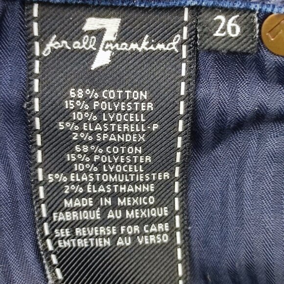 7 For All Mankind jeans women's size 26 ink blue colour skinny mid-rise straight - Picture 7 of 16